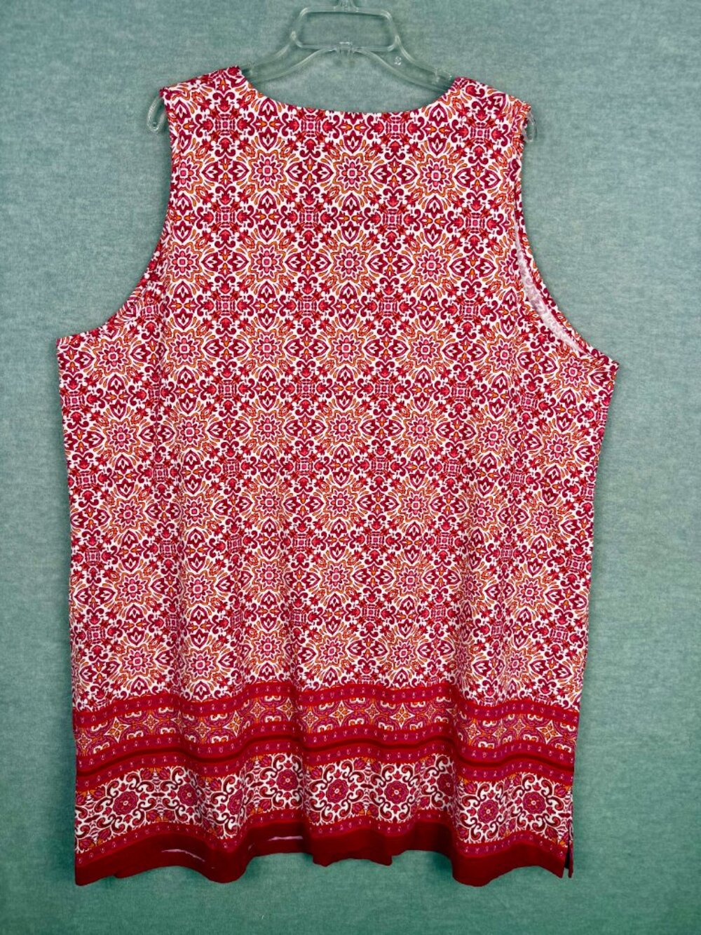 Lands End 3X Sleeveless Beach Dress Pink Coral Floral 100% Cotton Shift - Picture 6 of 11